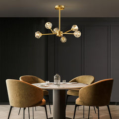 6-Light Sputnik Crystal Shade Chandelier