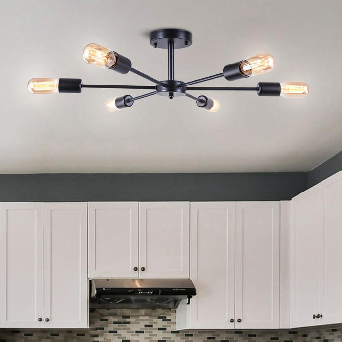 6-Light Sputnik Semi Flush Ceiling Light
