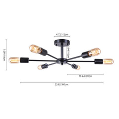 6-Light Sputnik Semi Flush Ceiling Light