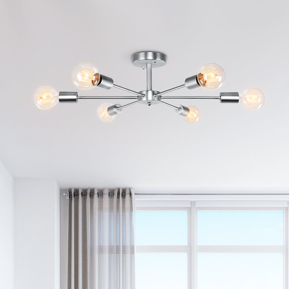 6-Light Sputnik Semi Flush Ceiling Light