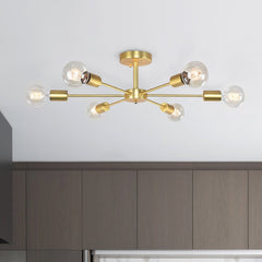 6-Light Sputnik Semi Flush Ceiling Light