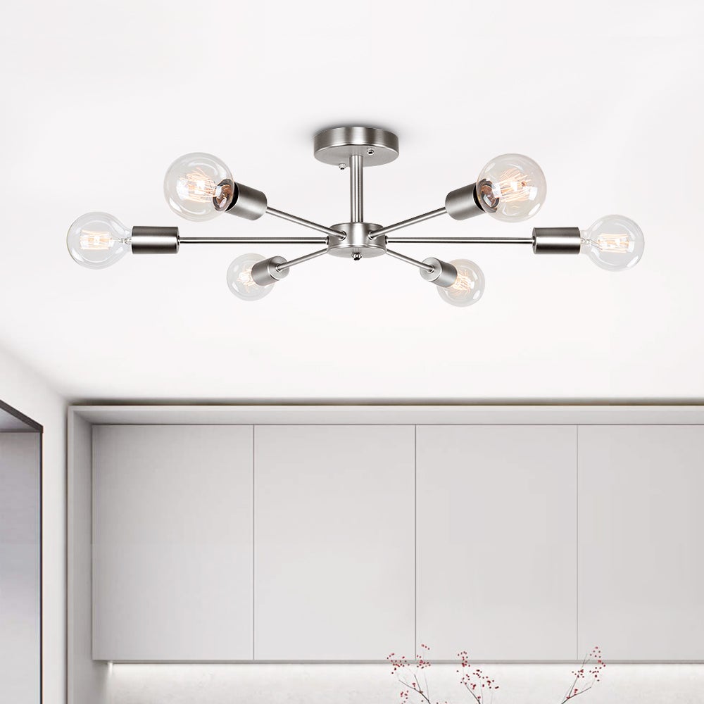 6-Light Sputnik Semi Flush Ceiling Light