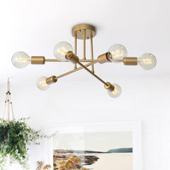6-Light Sputnik Semi Flush Mount Lighting