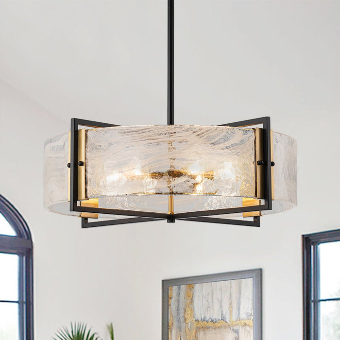6-Light White Cloud Glass Chandelier