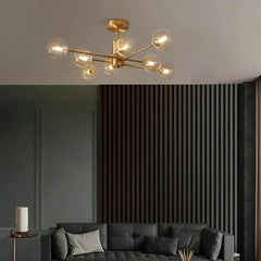 8-Light Clear Glass Shade Sputnik Chandelier