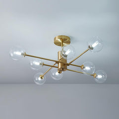 8-Light Clear Glass Shade Sputnik Chandelier
