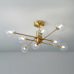 8-Light Clear Glass Shade Sputnik Chandelier