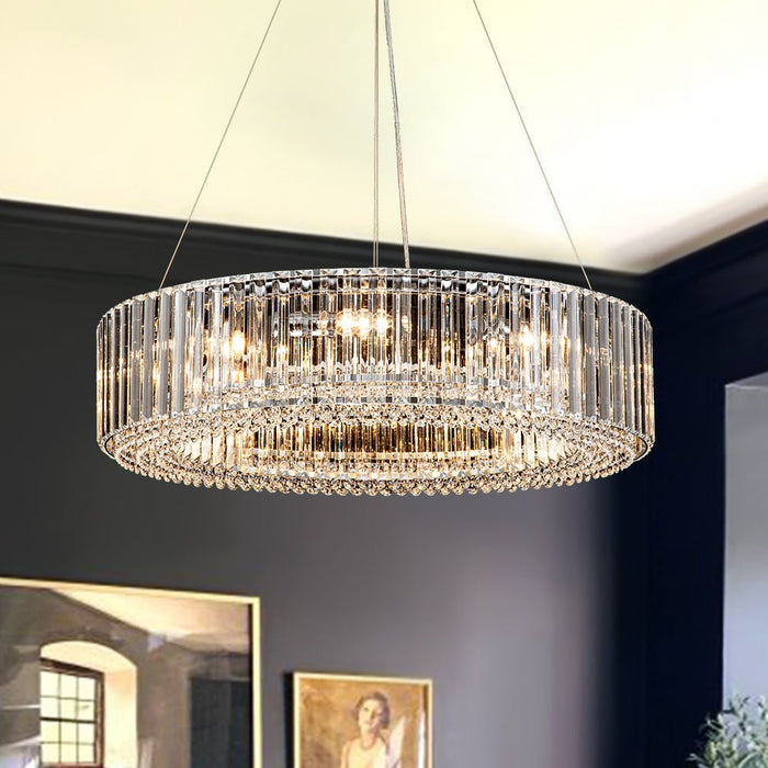 8-Light Modern Round Crystal Chandelier
