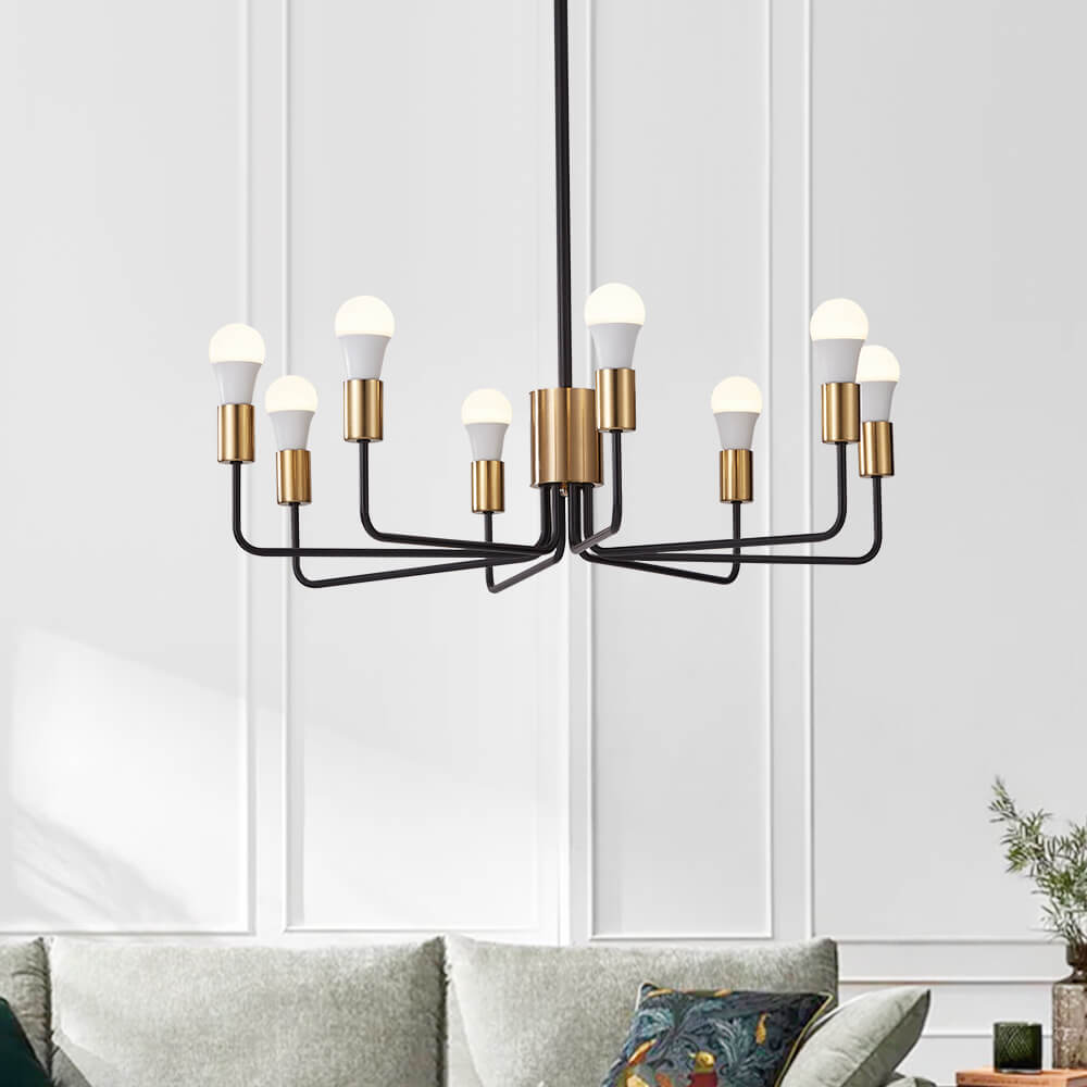 8 Light Rustic Candle Style Chandelier