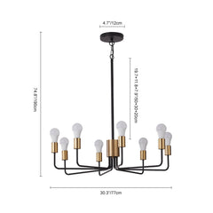 8 Light Rustic Candle Style Chandelier