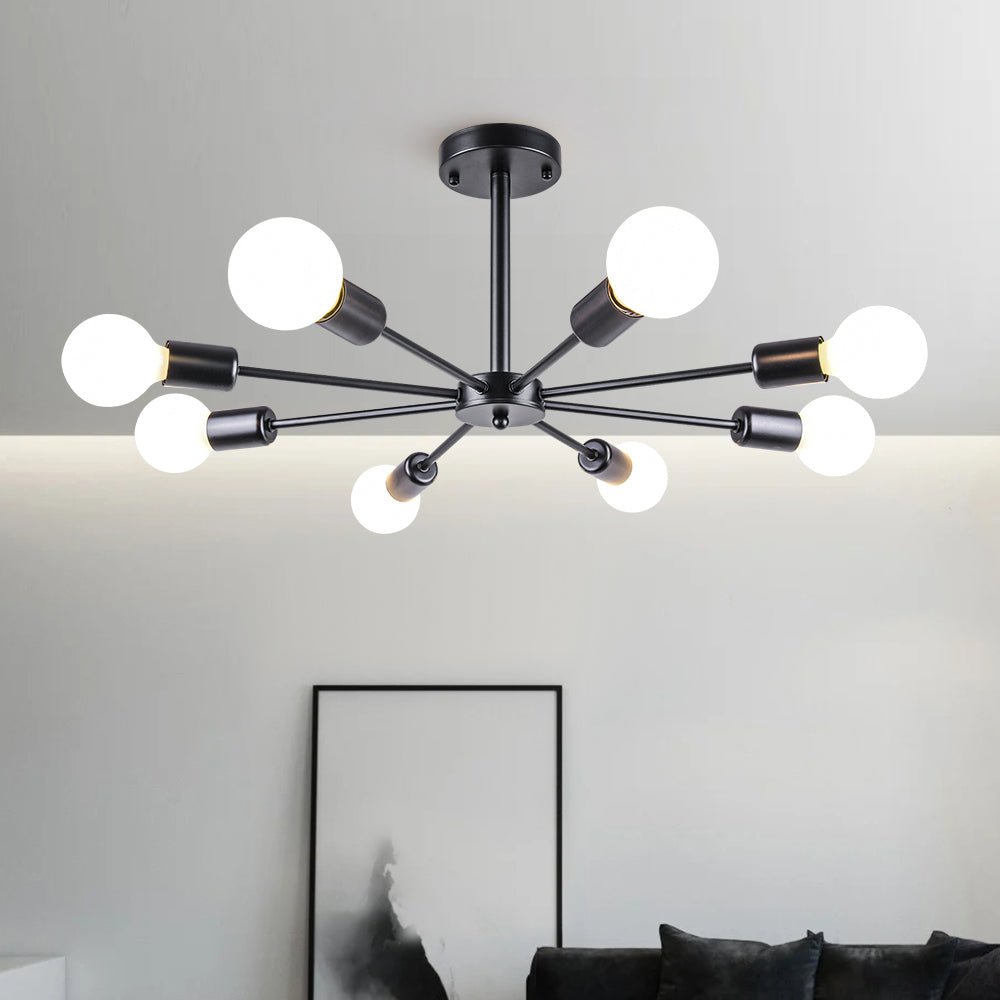 8-Light Sputnik Semi Flush Ceiling Light