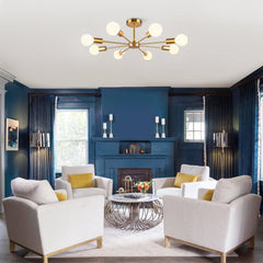 8-Light Sputnik Semi Flush Ceiling Light