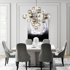 8/18 Light Cluster Bubble Grape Glass Chandelier