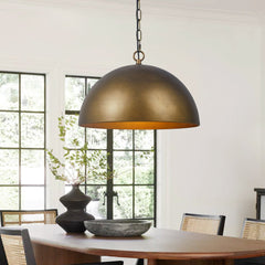 Antique Brass/Brown Dome Pendant Lighting