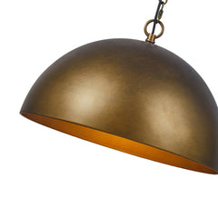 Antique Brass/Brown Dome Pendant Lighting