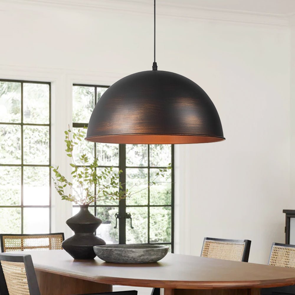 Antique Brass/Brown Dome Pendant Lighting