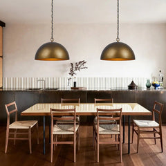 Antique Brass/Brown Dome Pendant Lighting