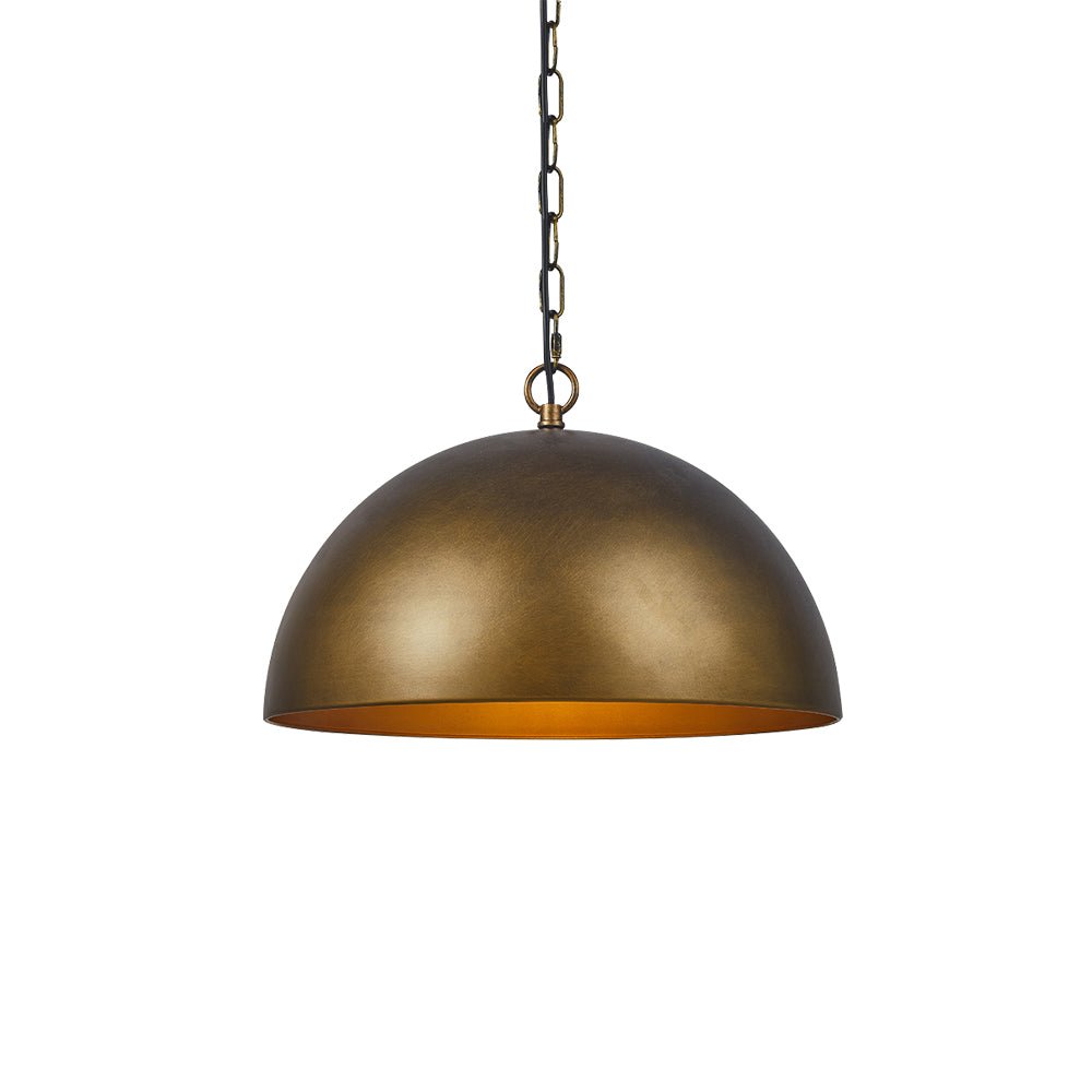 Antique Brass/Brown Dome Pendant Lighting