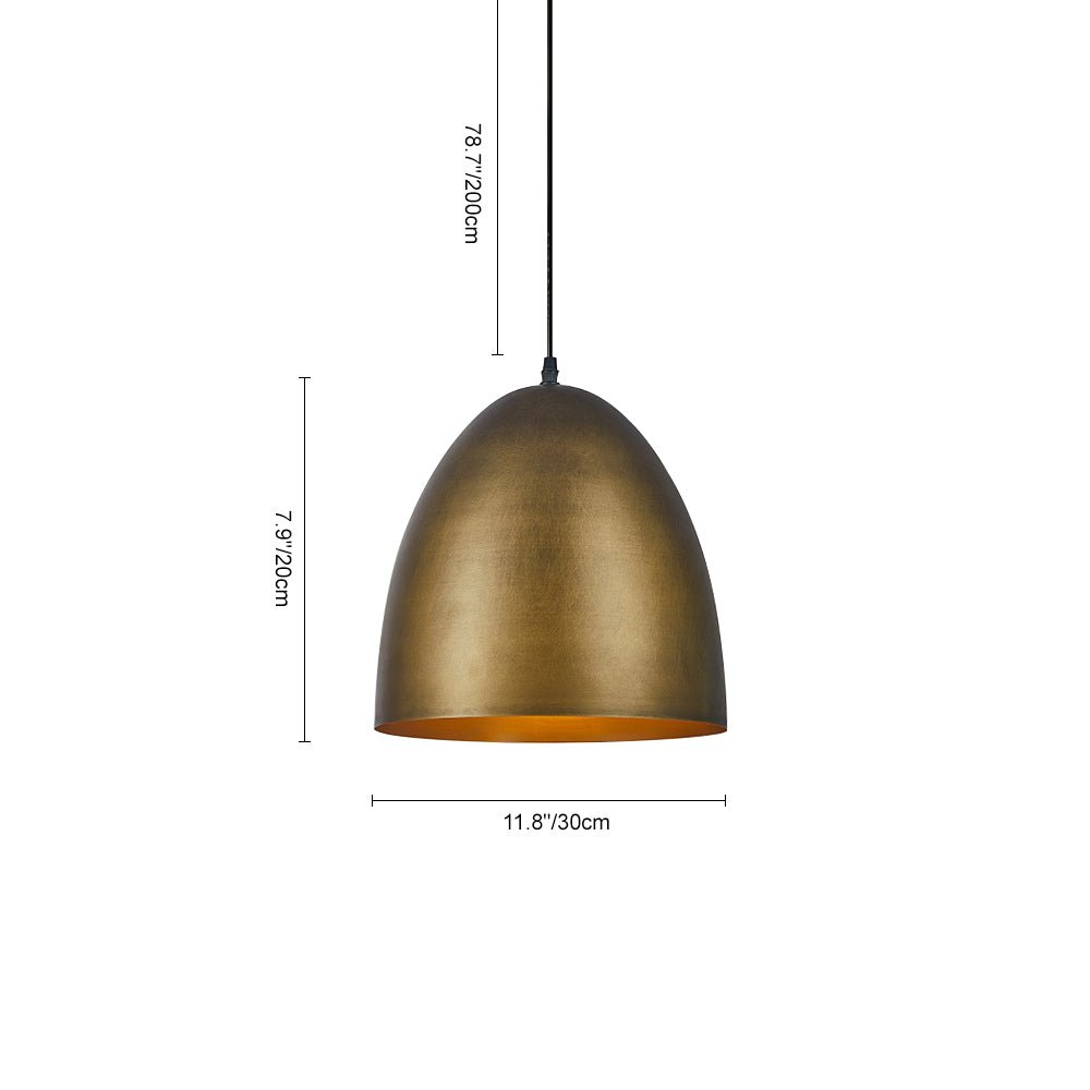 Antique Brass/Brown Egg Shaped Pendant Lighting