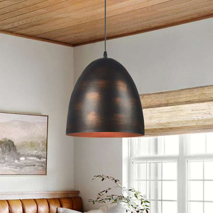 Antique Brass/Brown Egg Shaped Pendant Lighting