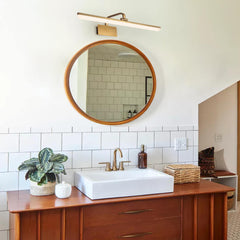 Armed LED Bathroom Vanity Bar Light Wall Sconce in Satin Gold