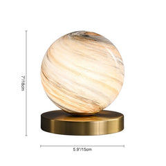 Ball Table Lamp with Marble Glass Shade