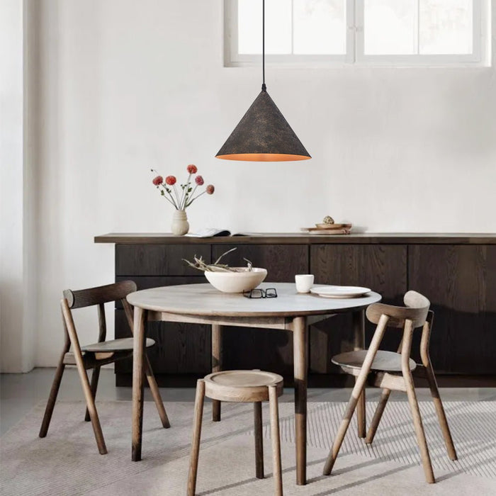 Black Carbon Steel Cone Pendant Light