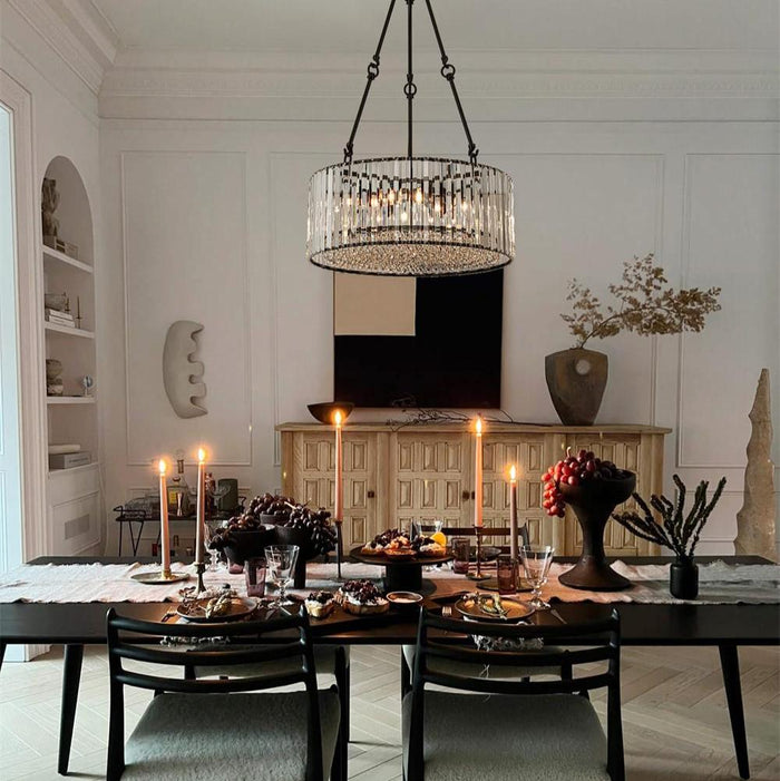 Black Crystal Chandelier with Adjustable Chain
