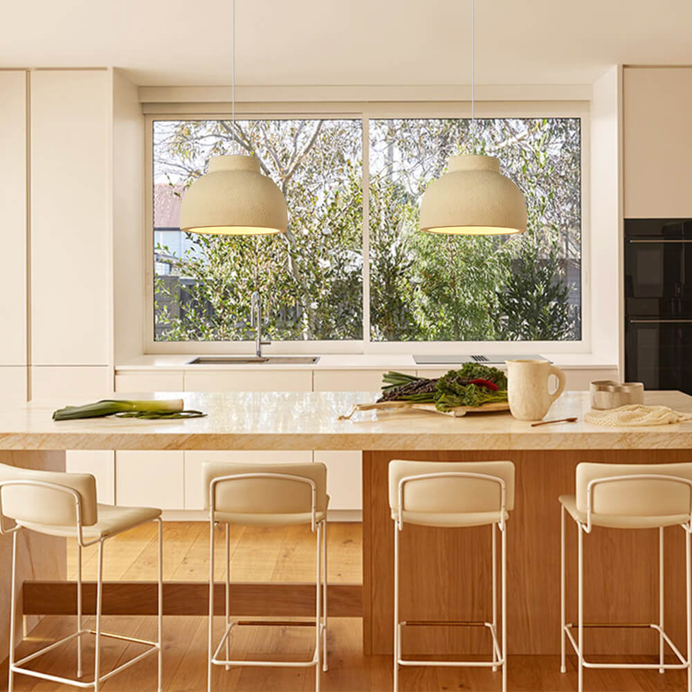 Bowl-Shaped Wabi-Sabi Pendant Lighting