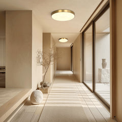 Brass Round Shade LED Ceiling Flush Mount