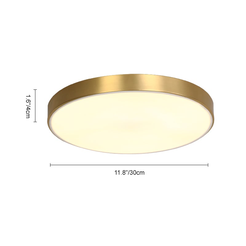 Brass Round Shade LED Ceiling Flush Mount