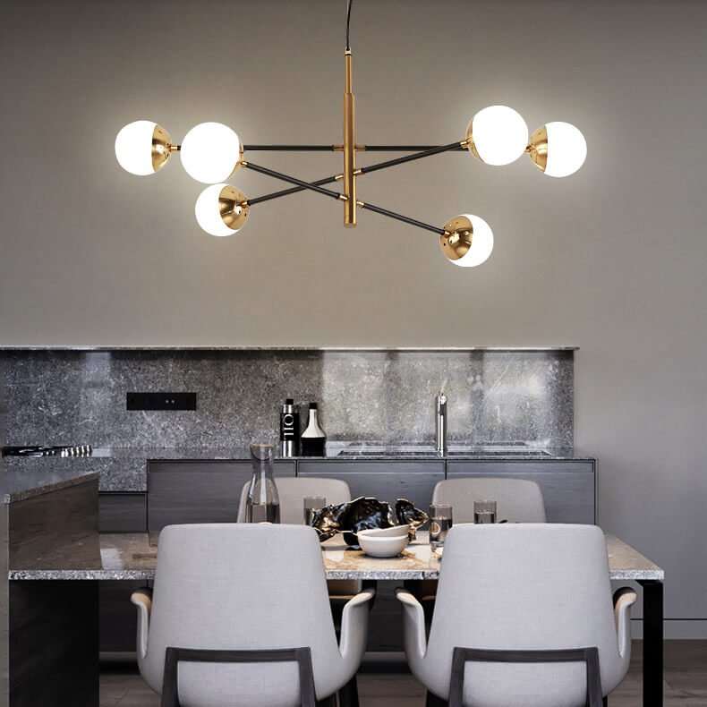 Brass Sputnik Modern Linear Chandelier
