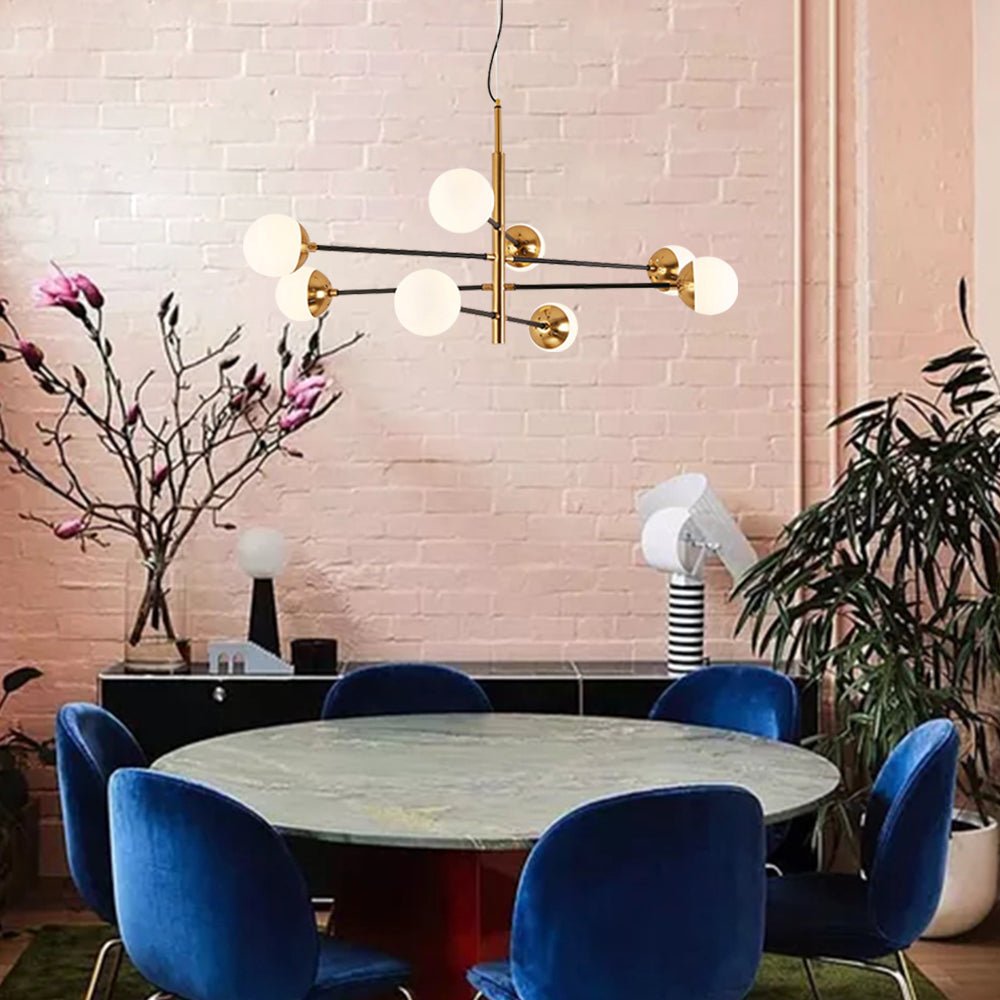 Brass Sputnik Modern Linear Chandelier