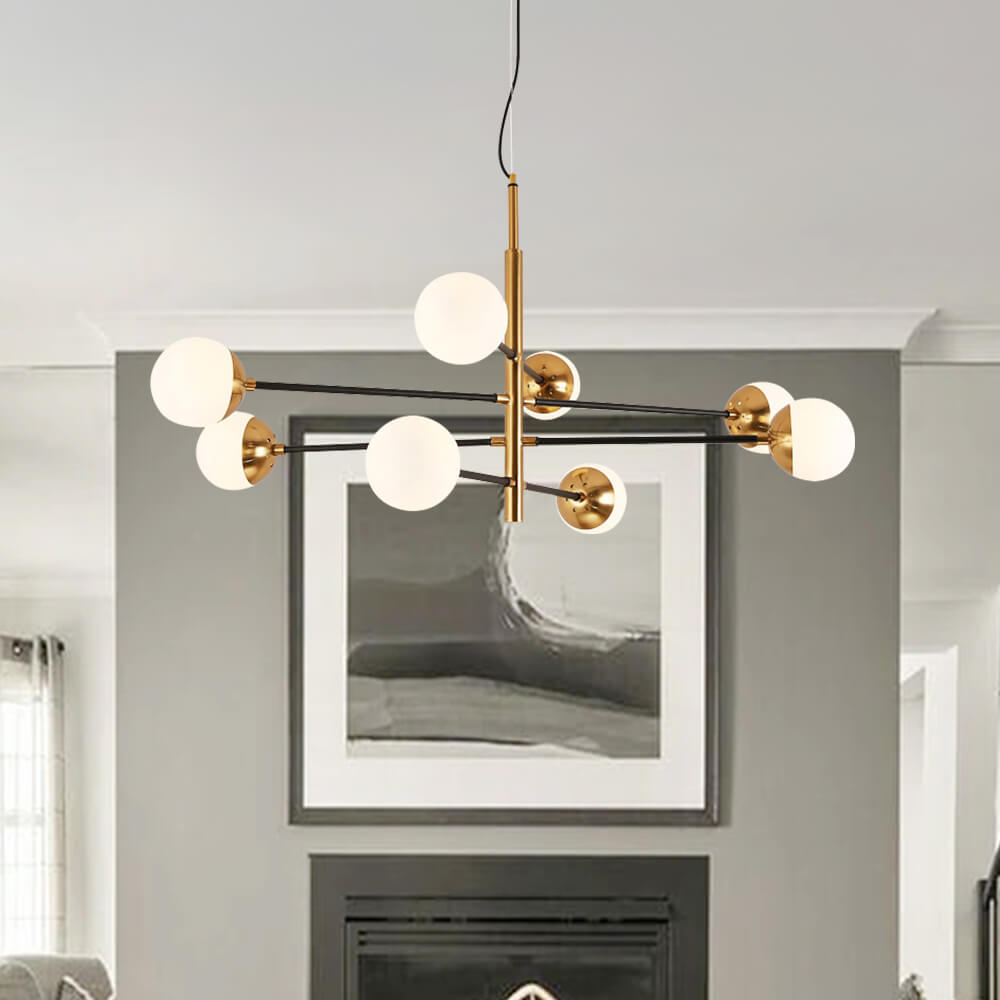 Brass Sputnik Modern Linear Chandelier
