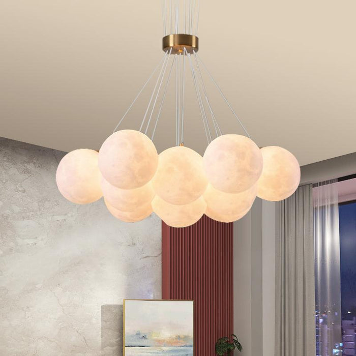 Bubble Chandelier Cluster Mood Light in Milk Globes