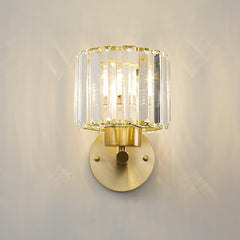 One Light Clear Crystal Shade Wall Sconce