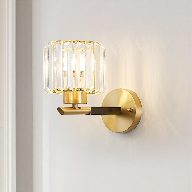 One Light Clear Crystal Shade Wall Sconce