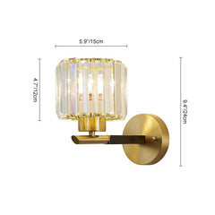 One Light Clear Crystal Shade Wall Sconce