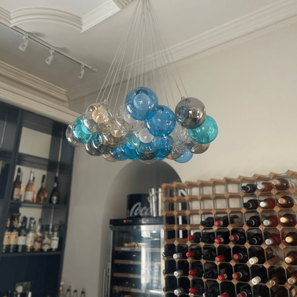 Cluster Glass Ball Pendant Lights with Multi-Color Globes