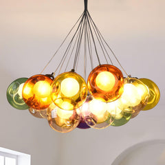 Cluster Glass Ball Pendant Lights with Multi-Color Globes