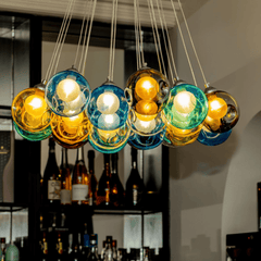 Cluster Glass Ball Pendant Lights with Multi-Color Globes