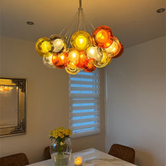 Cluster Glass Ball Pendant Lights with Multi-Color Globes