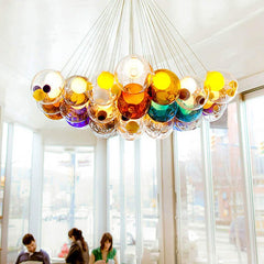 Cluster Glass Ball Pendant Lights with Multi-Color Globes