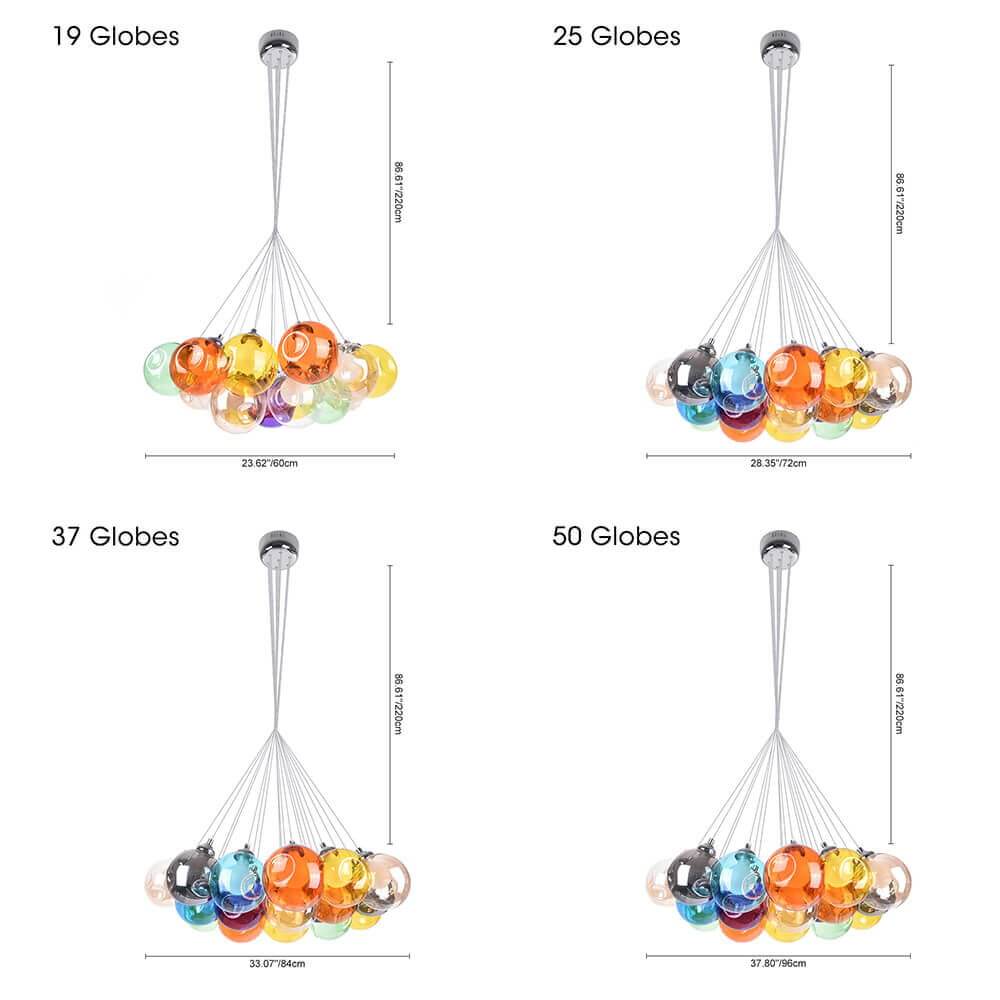 Cluster Glass Ball Pendant Lights with Multi-Color Globes