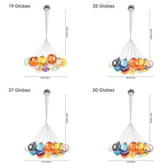 Cluster Glass Ball Pendant Lights with Multi-Color Globes