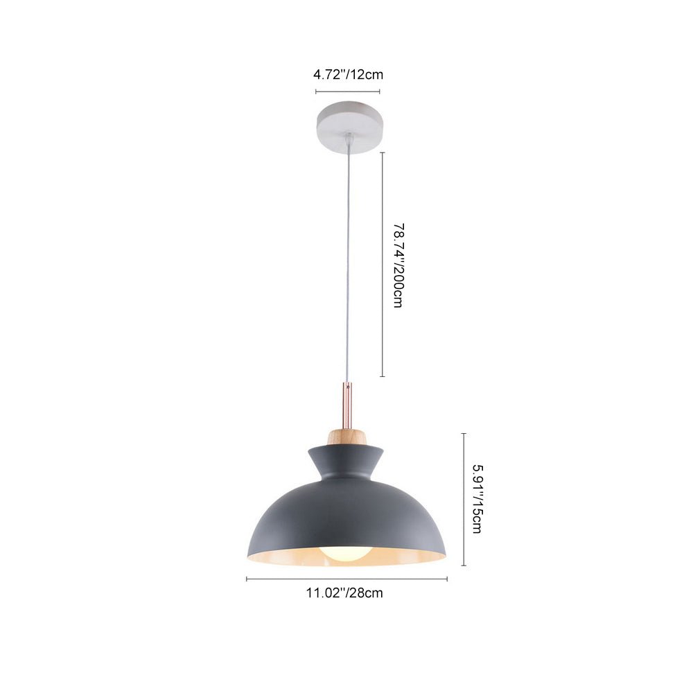 Craftsman Style 1-Light Single Dome Pendant Light