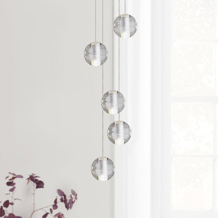 Crystal Globe Cluster Pendant Light