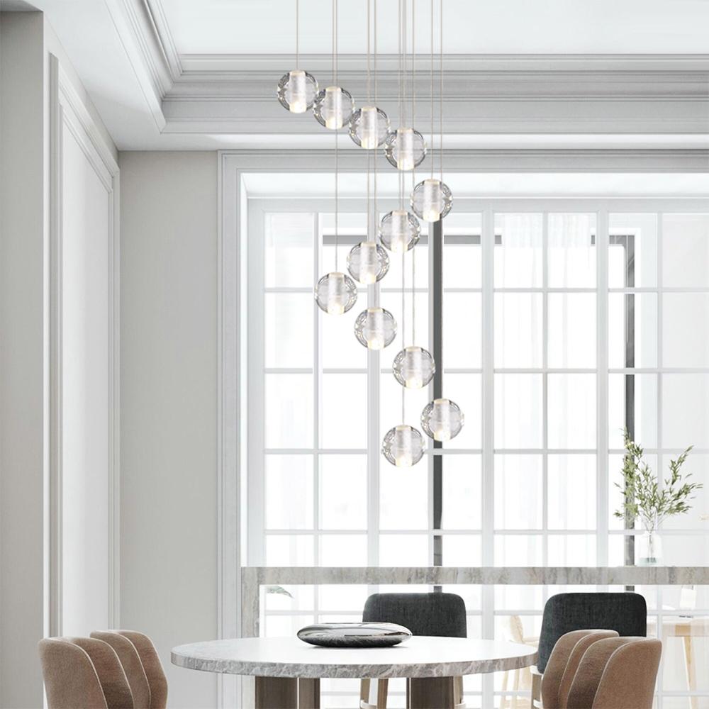 Crystal Globe Cluster Pendant Light