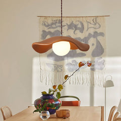Curved Hat-Shade Ceramic Pendant Light