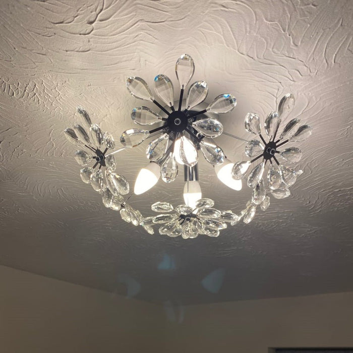 Dandelion Crystal Sputnik Semi Flush Chandelier